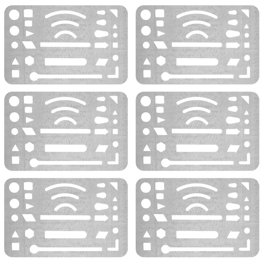 

6Pcs Stainless Steel Erasing Shield Drawing Drafting Letter Tools Template for Artists Designers Engineering