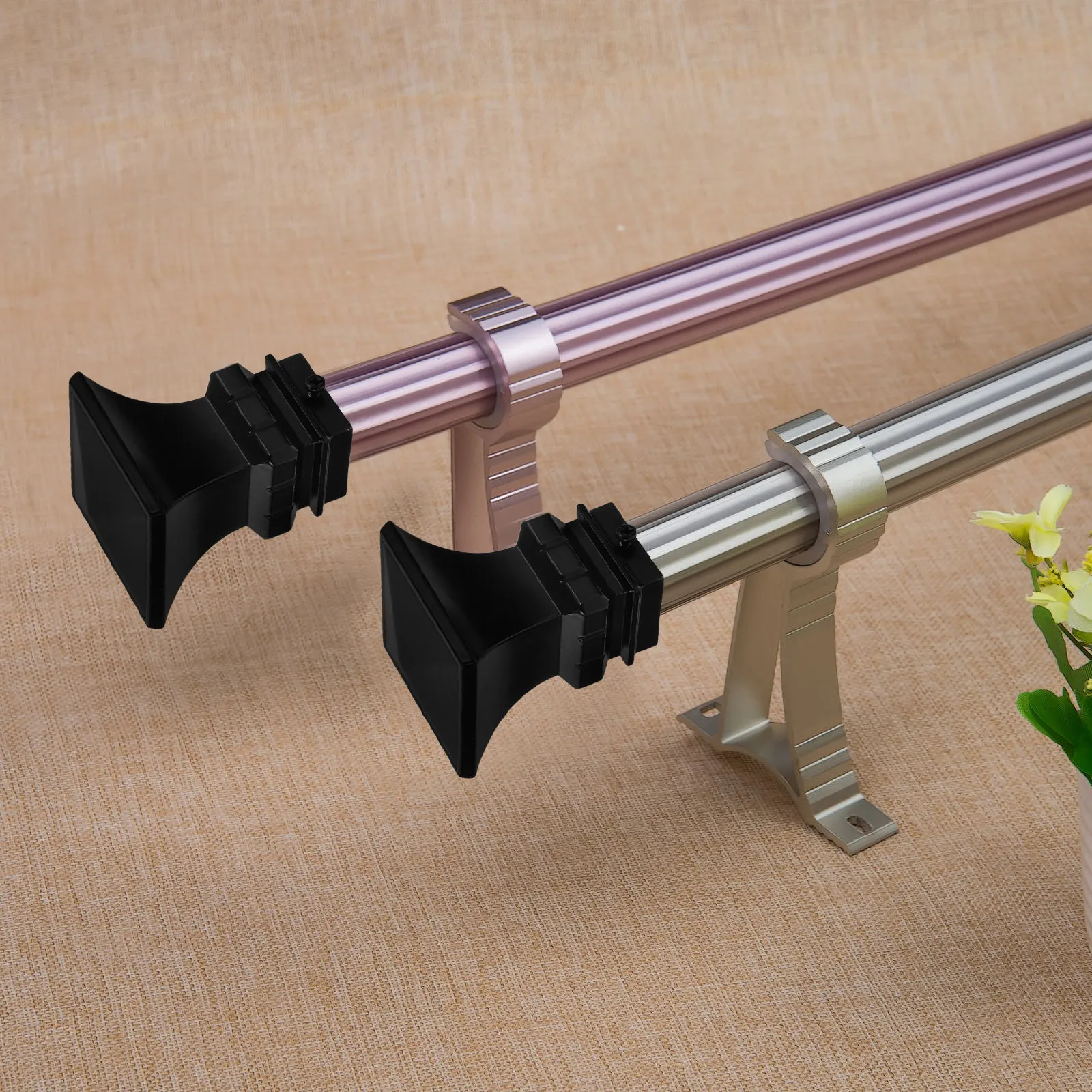 2Pcs Roman Rod Head Finials Iron Curtain Rod Ends Decorative Replacement Caps for Living Room Bedroom Home Office