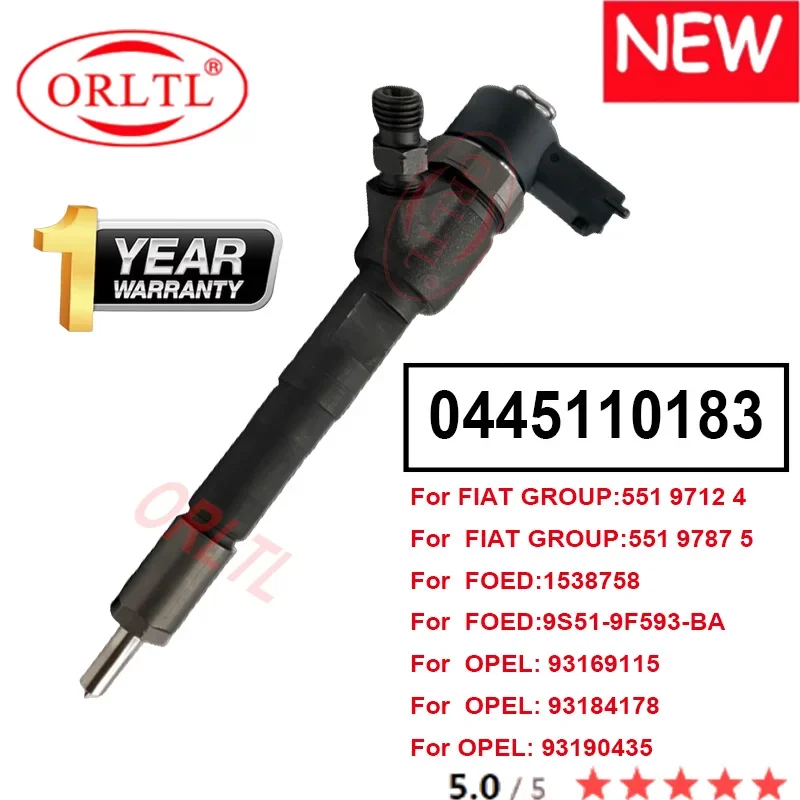 

NEW 0445110183 0445 110 183 Diesel Fuel Injector FOR Bosch OPEL FIAT VAUXHALL 0986435102 55197124 55197875 9S51-9F593-BA