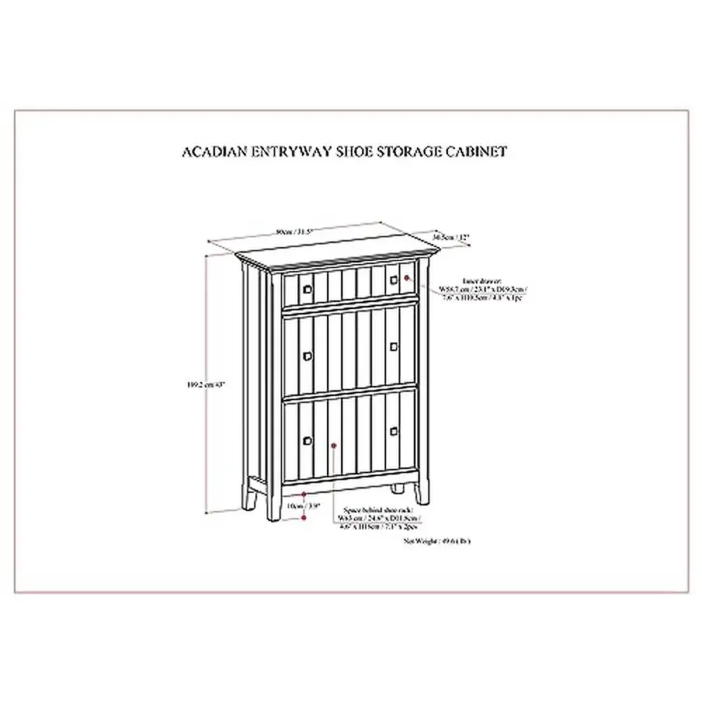 Solid Wood Transitional Shoe Storage Cabinet 32