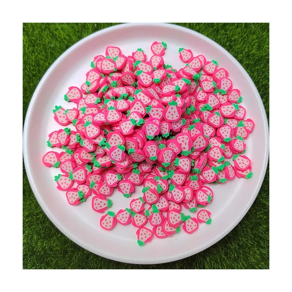 Strawberry Leaves Slices Polymer Hot Fruit Clay Sprinkles Scrapbooking Nail Art Decoration DIY Slime Filling Accessories