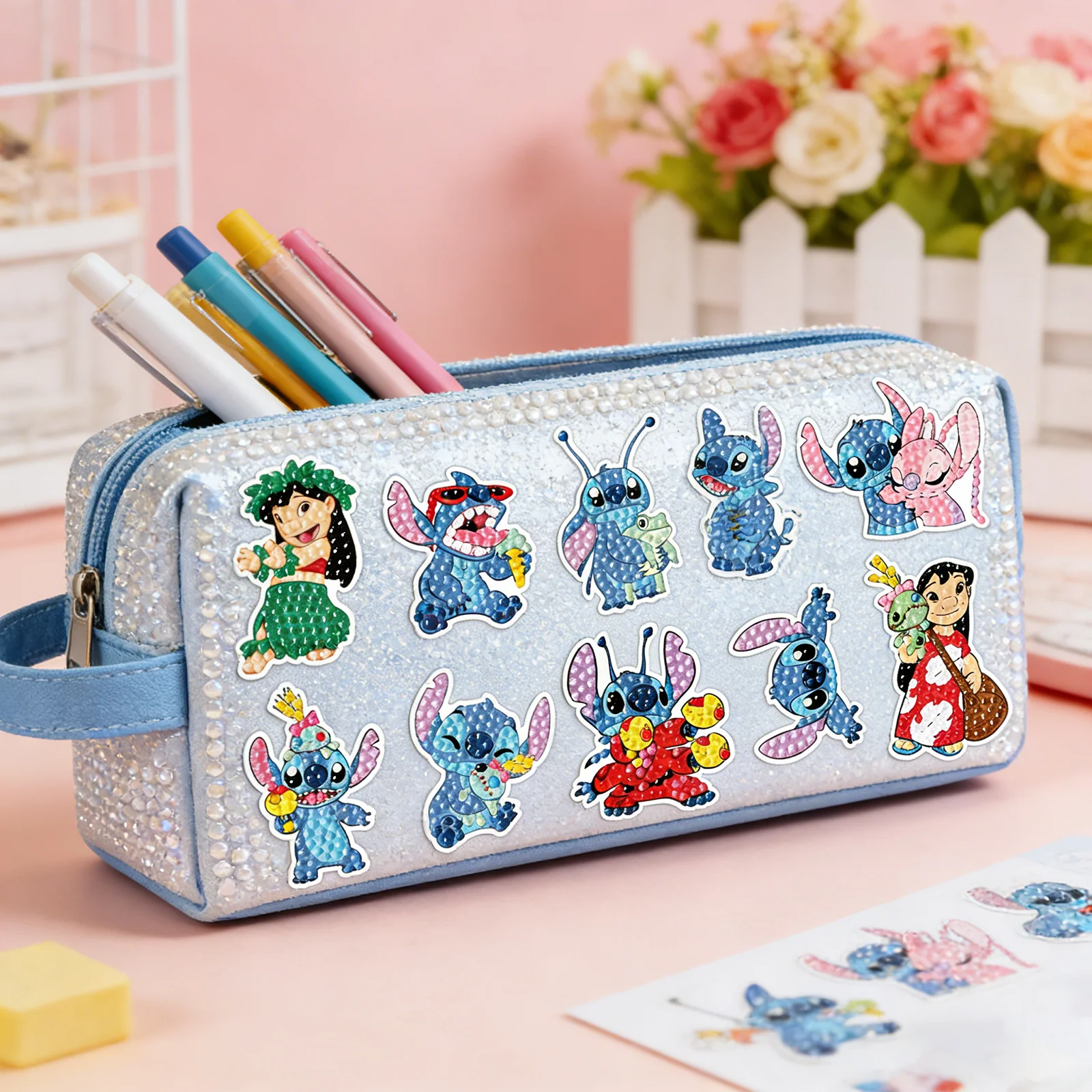 Hot Selling Cartoon Blue Alien DIY Diamond Painting Stickers, Kids Birthday Gift, Creative Ornament & Souvenirs