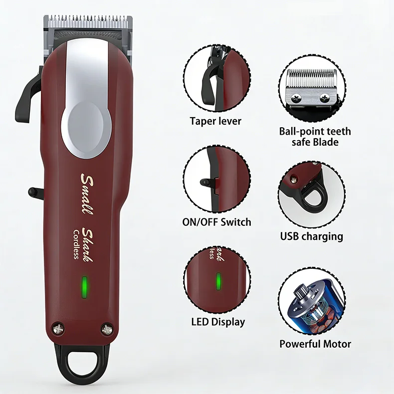 USB-Aufladbarer Professioneller Haarschneider für Männer mit LED-Anzeige, Kabelloser Trimmer, Haarpflege-Set für Zuhause, Ideales Geschenk für Männer – Detail 2