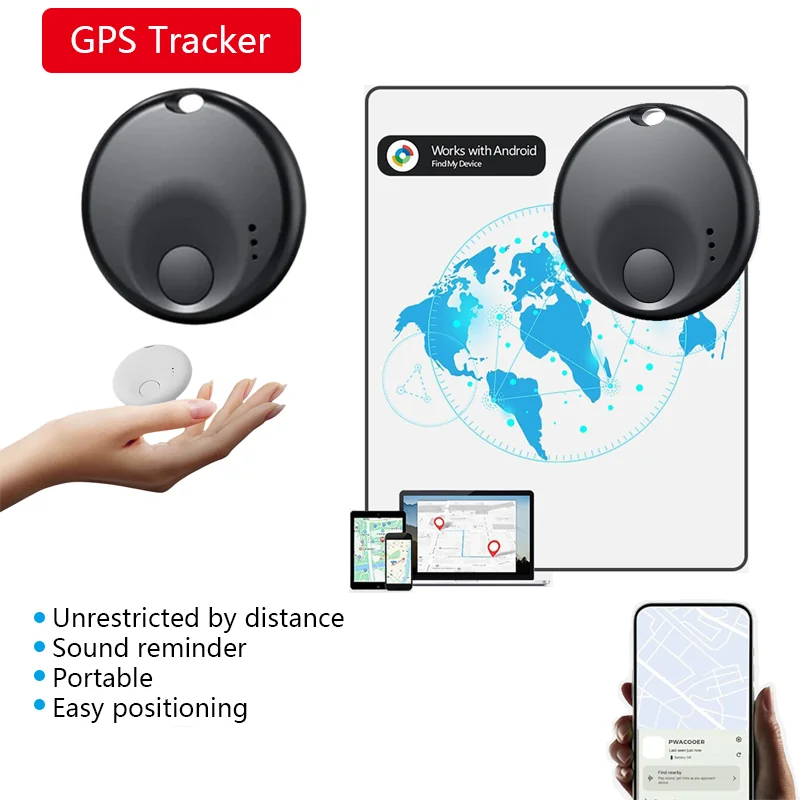 

Smart GPS Tracker Global Accurate Positioning Anti-lost Works With Google Find My Device Tracker for Pet Kids Luggage Key