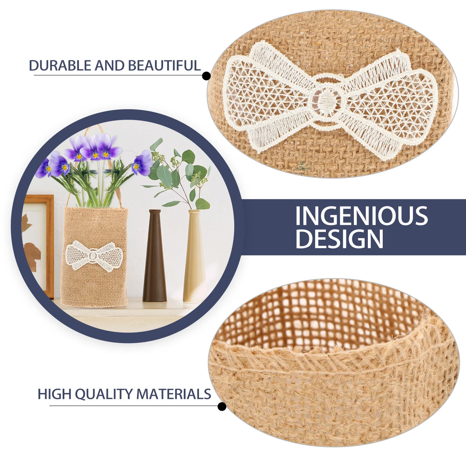 

2pcs Photography Props Burlap Bag Candy Linen Basket Wedding Gift Storage Basket Banquet Party Decor Organizer