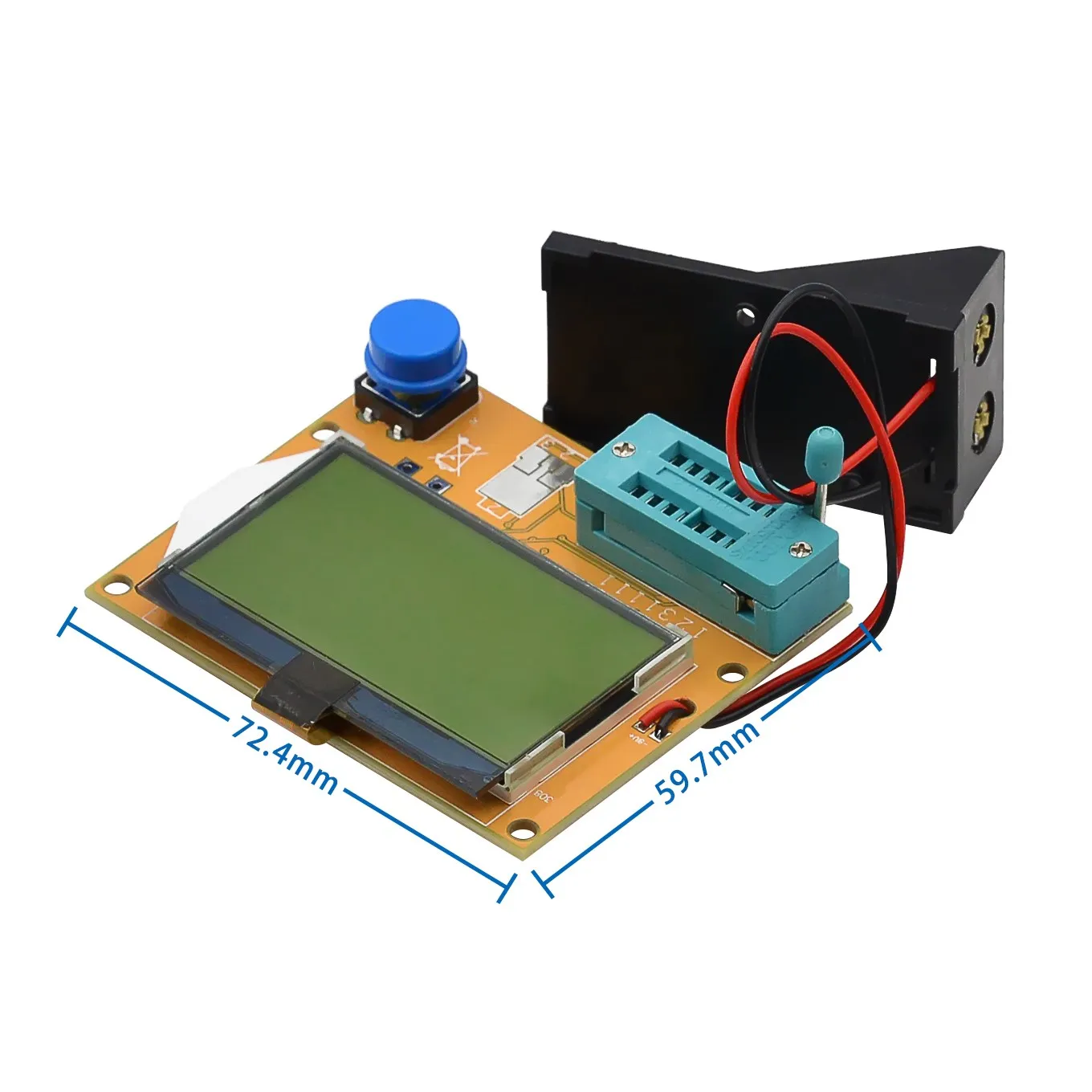 Dido trio trio capacity ESR medium, MOS PNP LCR-T4 patterned transistor tester, resistor capacitor ESR SCR LCD display, Mega328