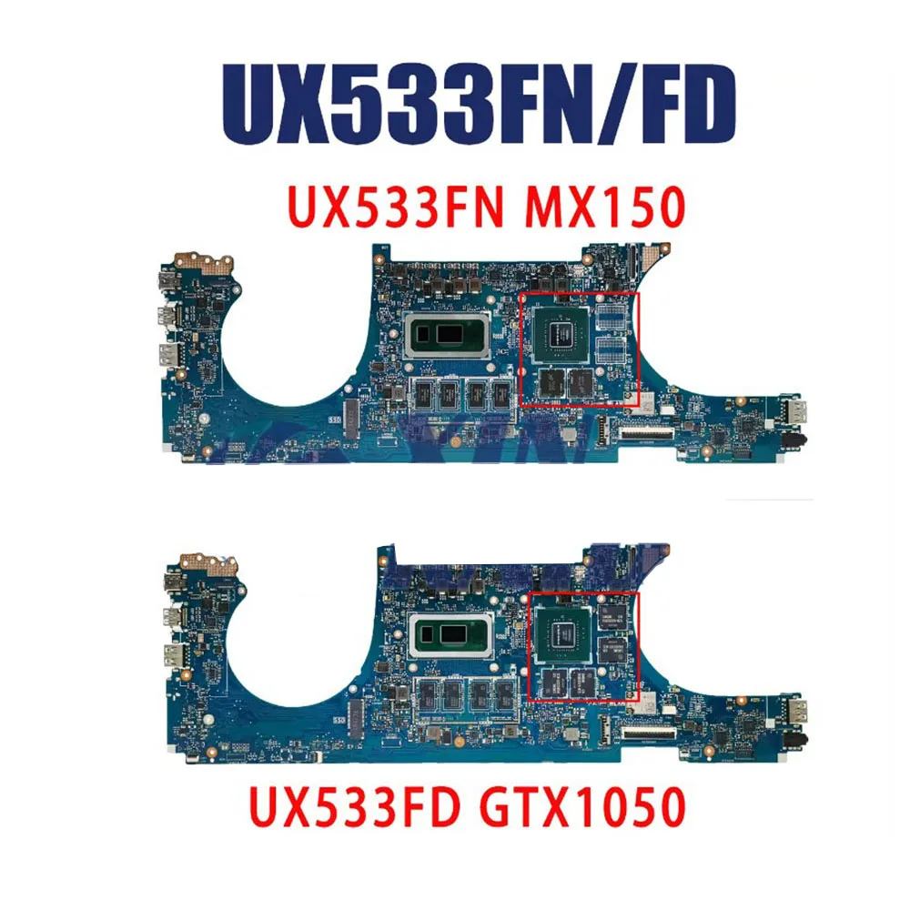 

Laptop Mother board For ASUS ZenBook UX533FD RX533F UX533FN U5300F Computer Mainboard I5 I7 8th CPU GTX1050 MX150 8GB 16G RAM