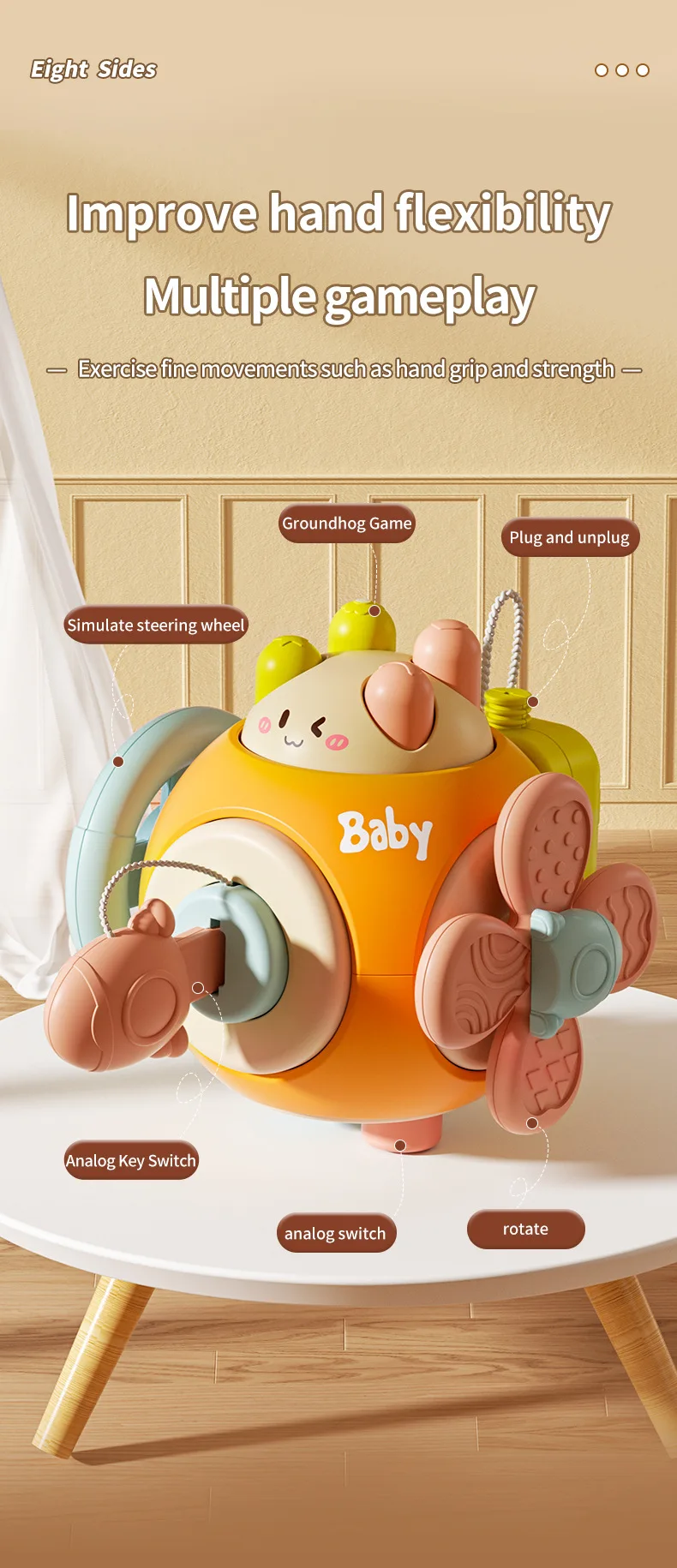 Baby Montessori Beschäftigt Bord Sensorischen Beschäftigt Bord Baby Praxis Fähigkeiten Aktivität Cube Frühe Pädagogische Reise Spielzeug Für Kleinkinder 1-3 – Detail 14