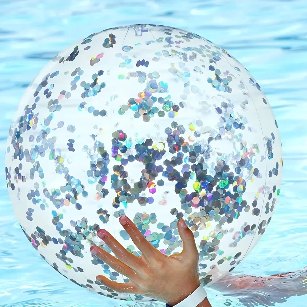 1pc Inflatable Beach Ball PVC Sequin Bal Summer Beach Swimming Pool Party Water Sports Fun Accessories