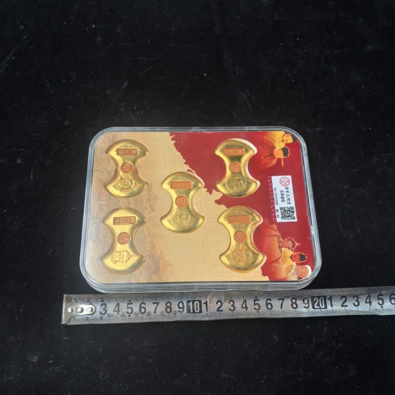 Tang Song Yuan Ming Qing Five Emperors Waist-Shaped Silver Ingot Grading Coins Set Coin Yuanbao Ornament Craft Gift Collection
