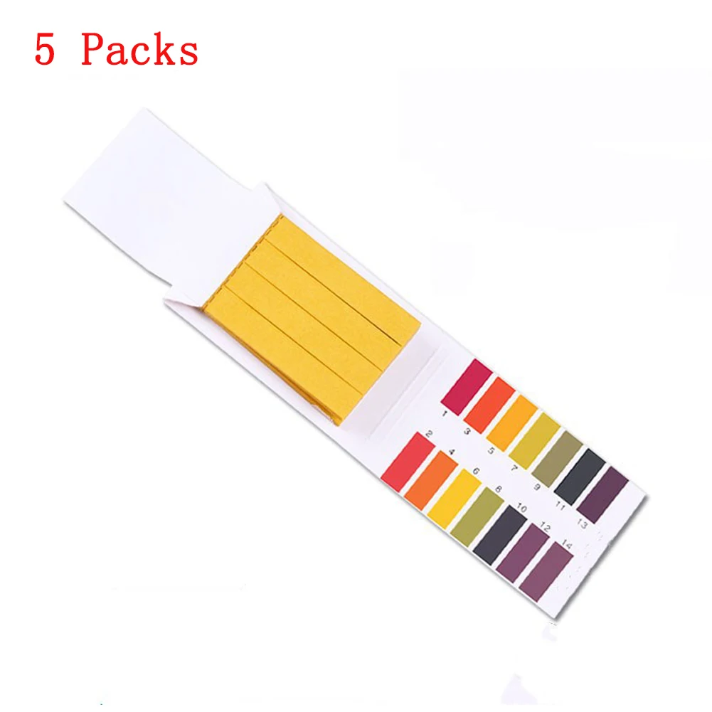 5Pcs 80 Strips Professional 1-14 ph Litmus Paper PH Test Strips Water Cosmetics Soil Test Strips Acid-base Test Paper Control