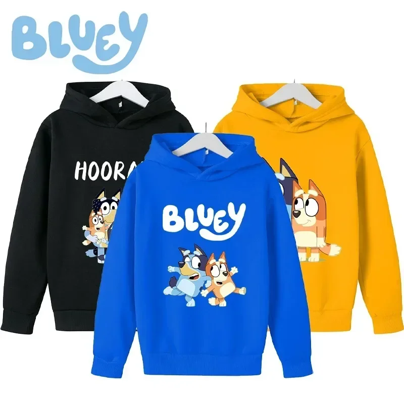 Bluey Children Clothing Thickening Hoodie Anime Bluey Bingo Warm Autumn Winter Cute Pullover for Girl Boy Clothes Christmas Gift