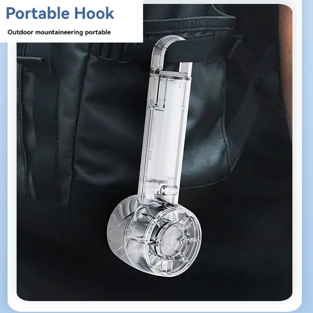 New Transparent Portable Hook Handheld Desktop Turbo Fan Rechargeable Fan 3 Speed Hand Fan For Travel Outdoor Cold Compress Fans