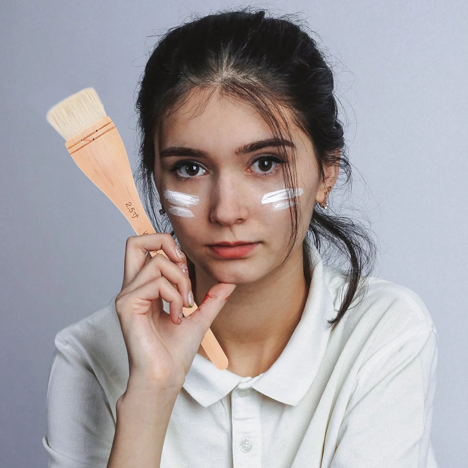 

1Pcs Hand Painted Base Pattern Brush Practical Oil Painting Brush Portable Art Supply Painting Tool Paintbrush for Oil Paint