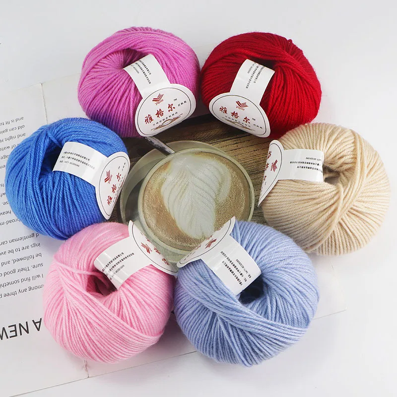 50g / Roll Cashmere Sweater Knitting Medium Thick Baby Knitting Thread Group Scarf Sweater Thread 4 Strands 90% Cashmere