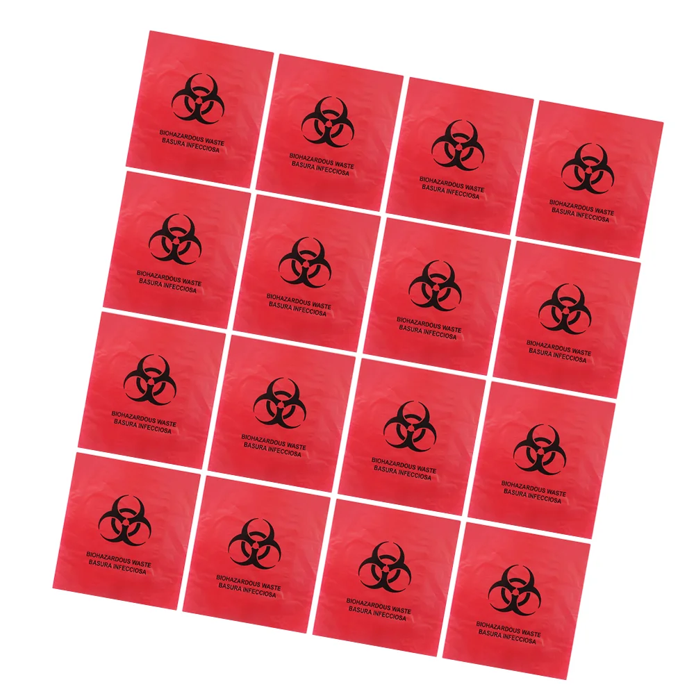 20 Pcs Garbage Bags Medical Waste Infectious Trash Liners Can Labs Red Biohazardous Small