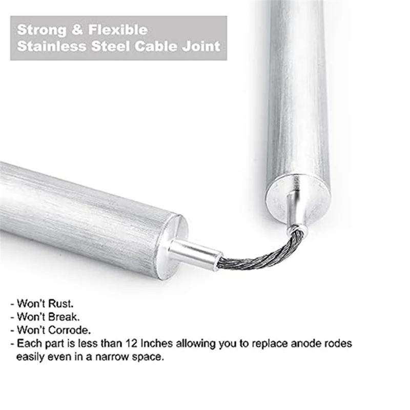 【Superdeals】Magnesium Anode Rod Water Heater Anode Rod 3/4NPT Four-Section Conjoined Constant Temperature Heat Pump Magnesium Ro