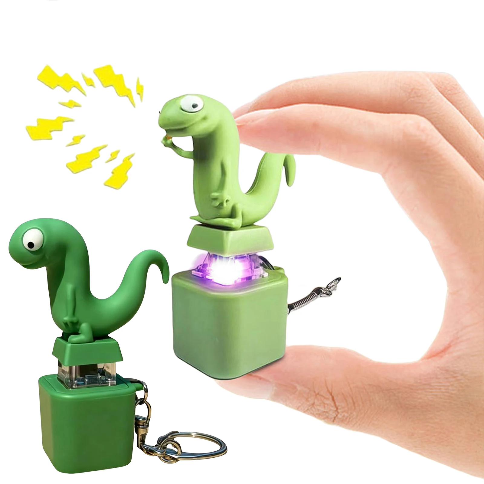 

Lizards Fun Stress Relief Toy with LED Lights Cute Lizards Keychain Adults Keyboard Clicker Portable Anxiety Relief Toy