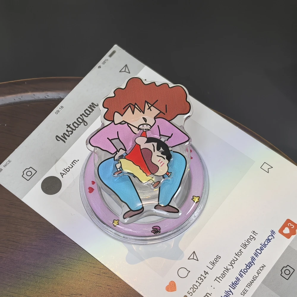 Crayon Shin-chan Niedlicher Magnetischer Handyhalter für Magsafe, Griptok Grip Tok Ständer für iPhone und Samsung, Faltbarer Kabelloser Ladehalter – Detail 5
