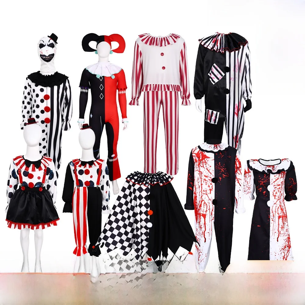 

loween Low Cut Clown Costume Dr Haunting Clown Cosplay Clothing Women's Faionable Stage Performance Traditional Chine...