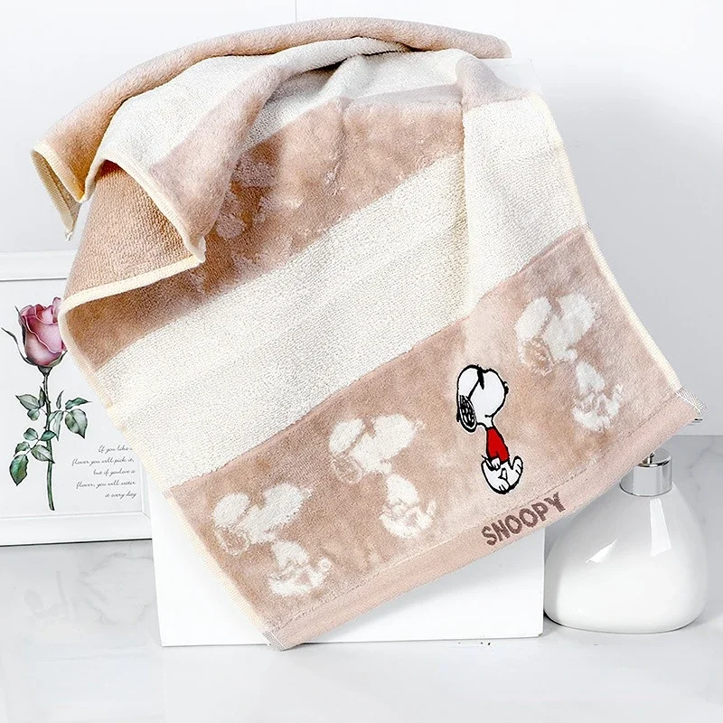 Snoopy Towel Cartoon Animation Cotton Thick Face Towel Boys Girls Absorbent Soft Towels Cute Simple Couple Type Comfortable