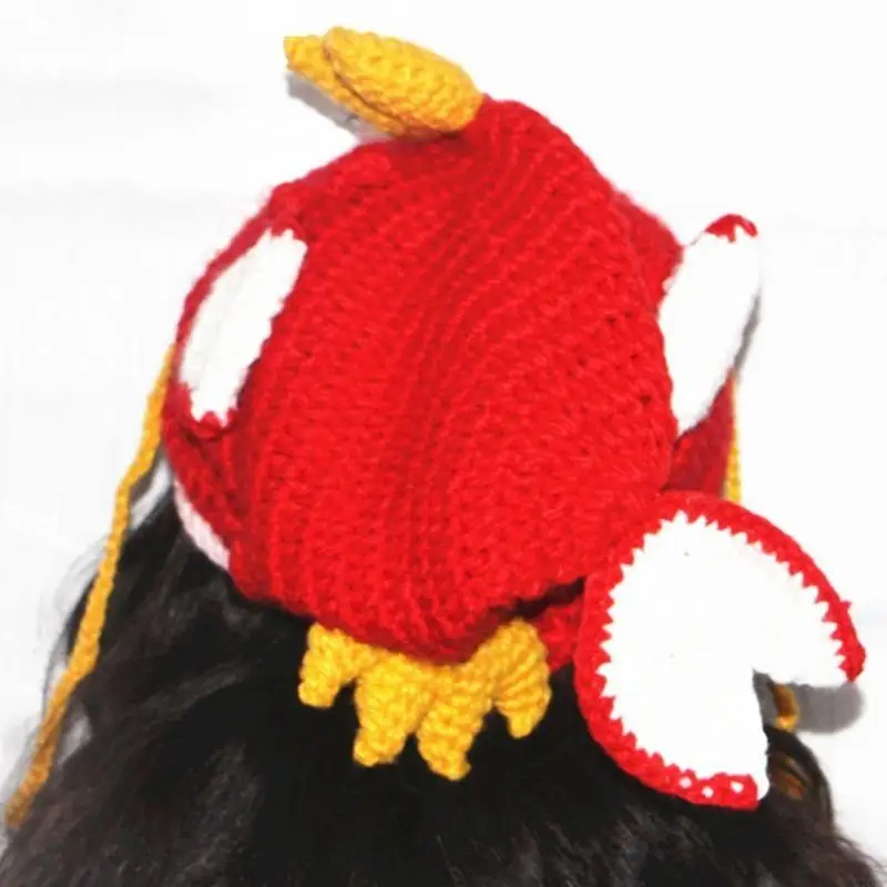 الكبار الاطفال اليدوية الكروشيه قبعة صغيرة محبوكة قبعة مضحك اللون ذهبية الكارب الحيوان مطاطا بسط قبعة الجمجمة تأثيري حفلة