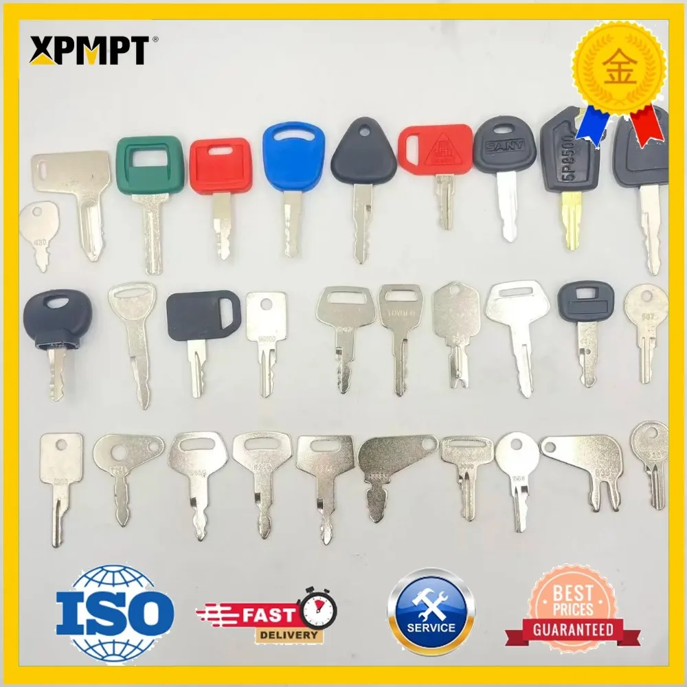 30PCS Heavy Equipment Keys Set For 5P8500 166 455 9901 Komatsu 14601 Kubota Bobcat JLG 455