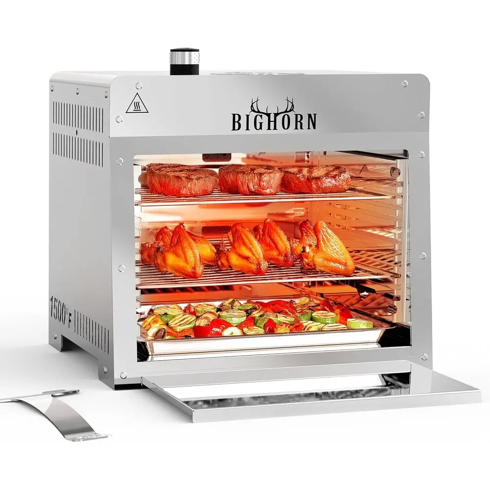 

Портативный 1500 ° Инфракрасный газовый гриль на пропане с камнем для пиццы для приготовления стейков и барбекю на открытом воздухе