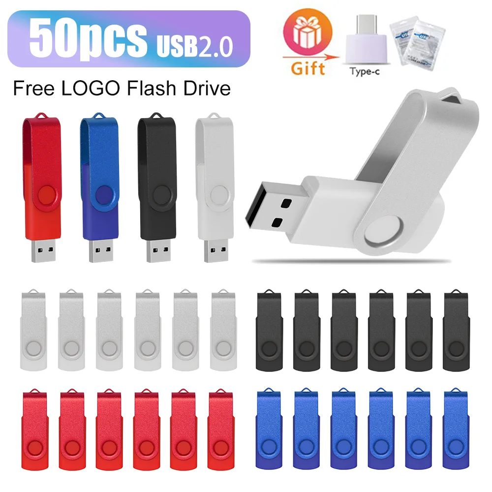 50pcs/lot Free Tailored Logo USB Flash Drive 2.0 Pendrive Wholesale Price 1GB 4GB 128MB 512MB Memory Stick for Photography Gifts