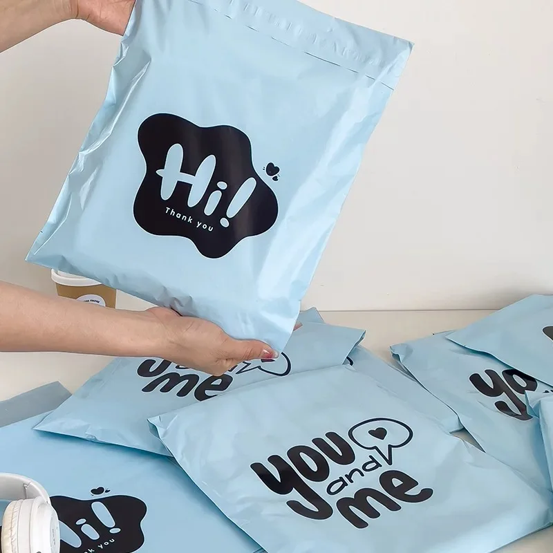 20 قطعة/السلع أكياس المغلف الشحن البلاستيك اكسبرس المغلف أكياس التخزين wathet اللون أكياس بريد ذاتية اللصق ختم حقيبة التخزين