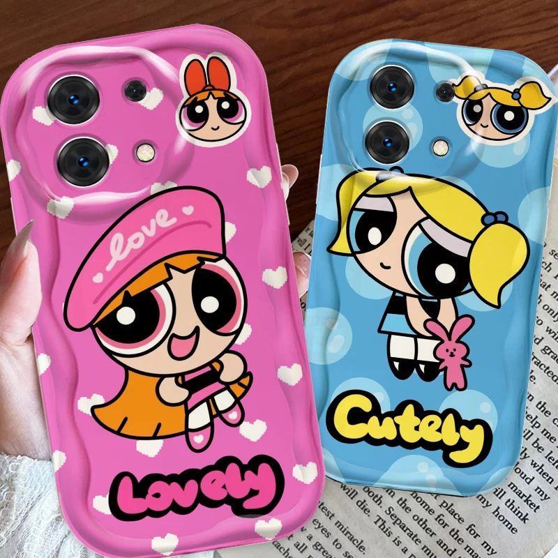 Cute P-Powerpuffs G-Girls For Xiaomi Redmi Note 13 12 12S 11S 11 10 9 8 10A 9C 9T Pro Plus 5G Wave Oil Soft Phone Case