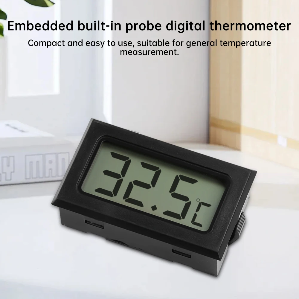 FY-10 Embedded LCD Digital Thermometer Temperature Sensor Temperature Tester Detector with Cable without LR44 battery