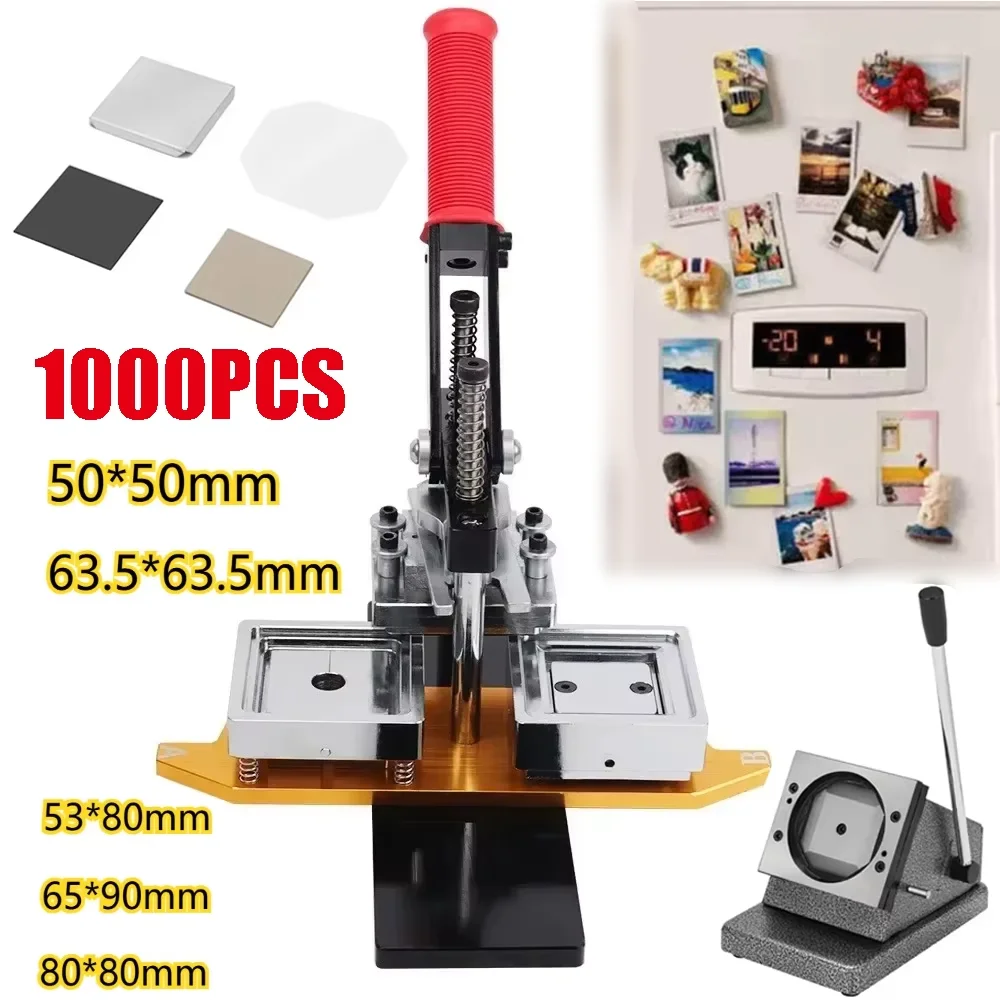 

1000pcs Fridge Magnets Badge Maker Machine DIY Craft Photo Refrigerator Sticker Magnet Press +Paper Cutter +1000Sets Consumables