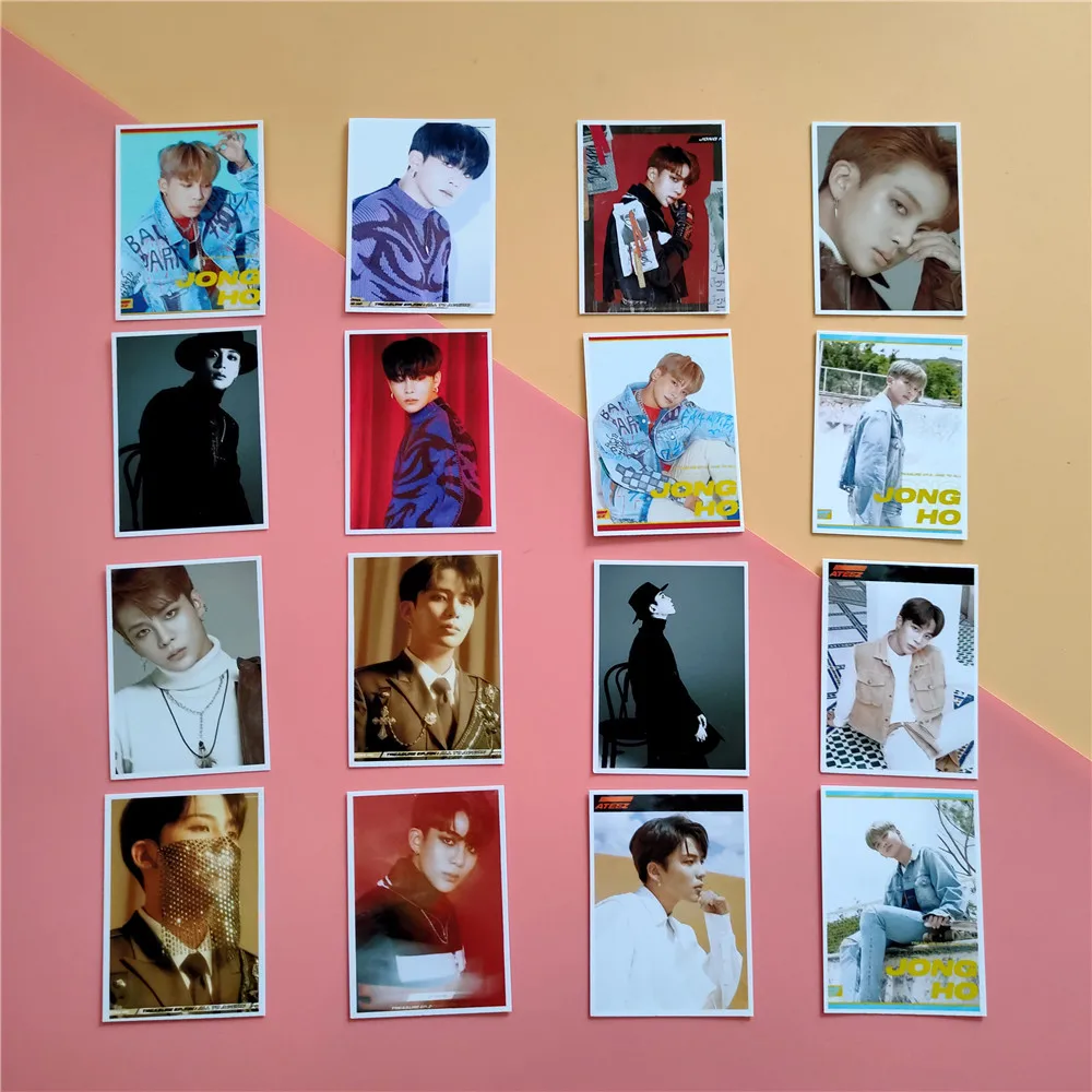 16PCS/Set Kpop ATEEZ LOMO Photo Card Hongjoong Seonghwa Yunho Yeosang San Mingi Wooyoung Jongho Postcard Fans Gifts Collection