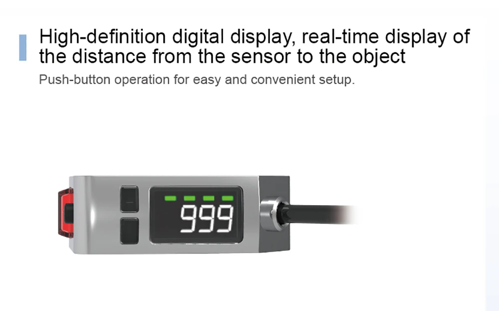 High Accuracy Long Detection Distance 50mm BGS CMOS Digital Display Sensor Switch Waterproof Label Detection Sensor