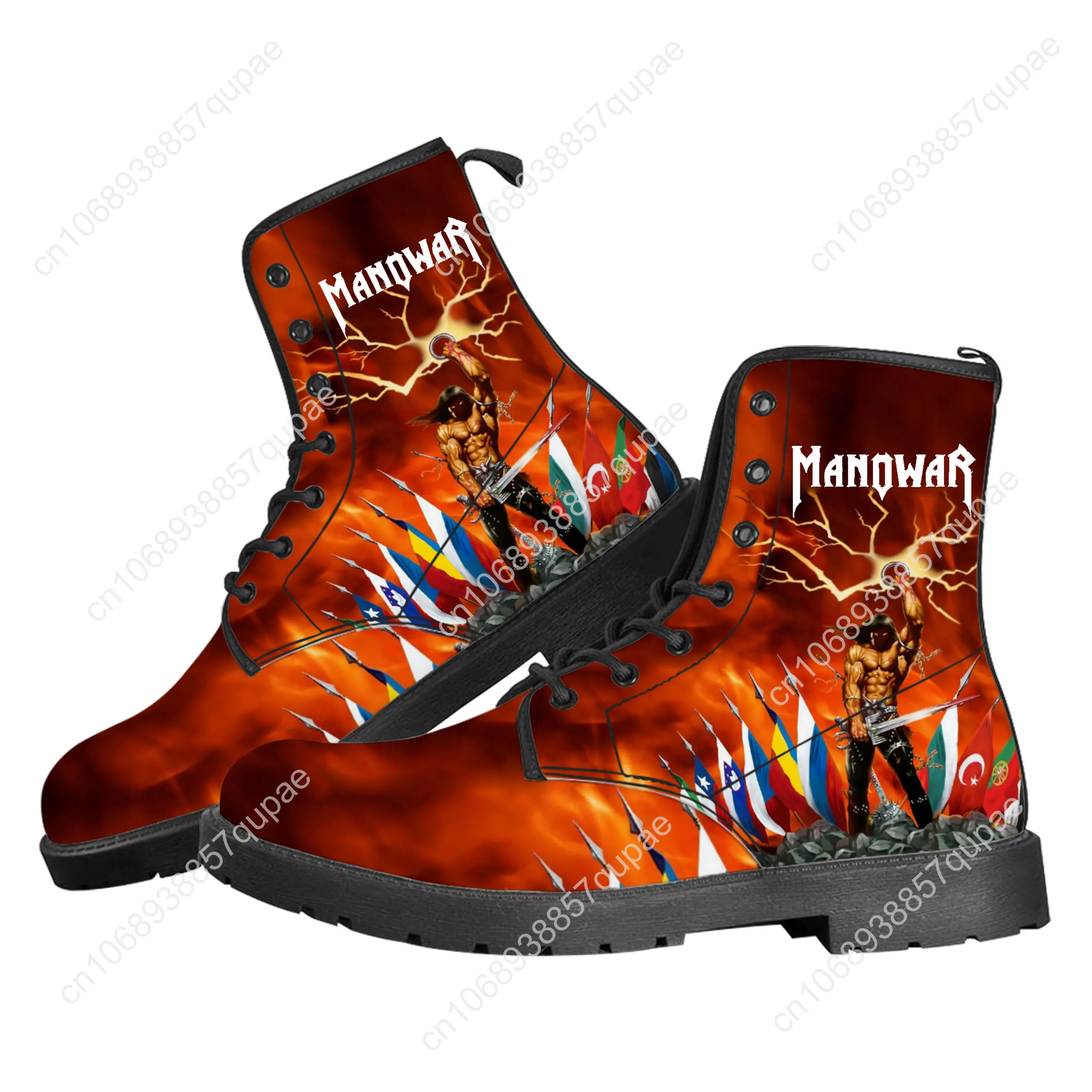 Manowar Band Casual Boots Rock Singer Mens Womens Teenager Shoes Fashion 3D Boot Outdoor High Quality Couple Customize Made Shoe