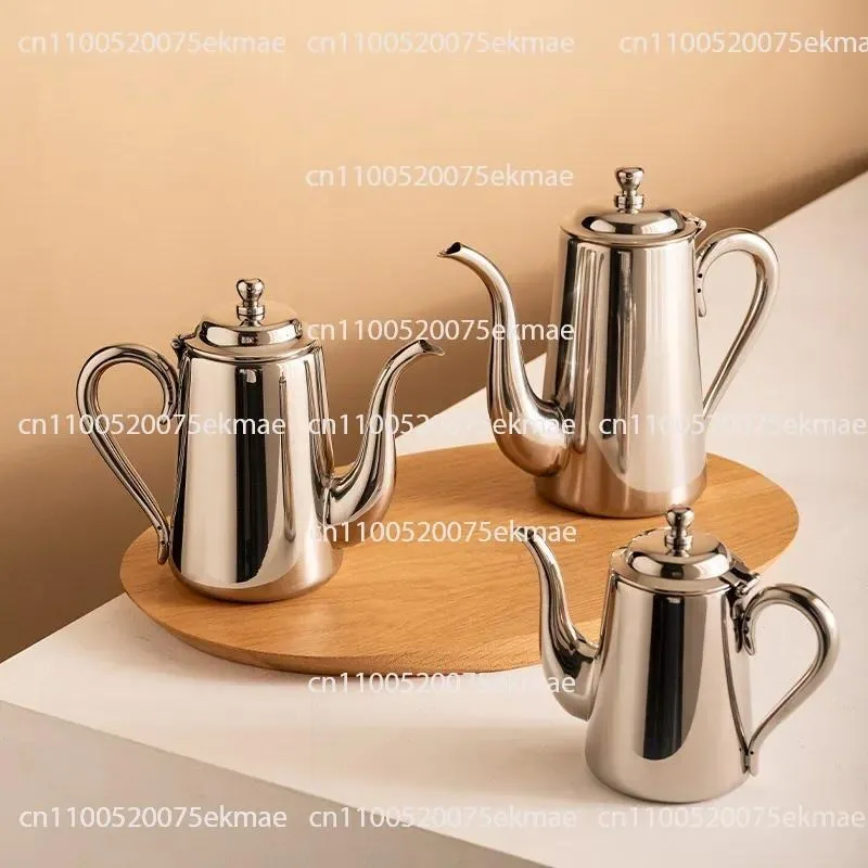 Stainless Steel Coffee Pot; Restaurant-style Tea Pot; Large-capacity Teapot for Home Use; American-style Coffee Maker