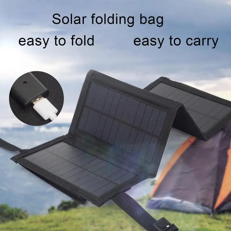 Outdoor Solar Panel Charger For Cell Phone Power Bank Portable And Foldable Charger For Travel Outdoor Camping Tourism Fishing