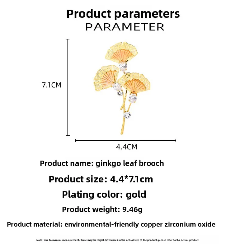 Bracelet Hand String Autumn And Winter Golden Fritillaria Ginkgo Brooch Advanced Sense Zircon Pin National Style Niche Design