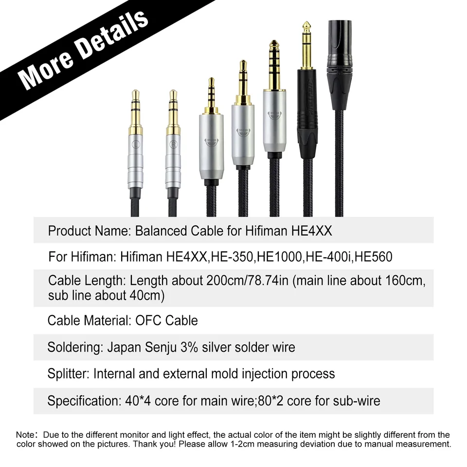 OKCSC Dual 3.5mm to XLR 4.4mm 3.5mm 2.5mm 6.35mm Plug 200cm HiFi