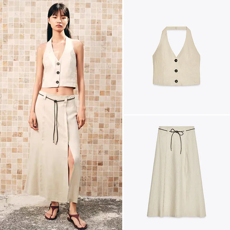 

New Summer Women's Clothing Top Half Skirt Ethnic Stage Costume 25-35 Years Old 2025 Seasonal Fashion Ladies' Specialty