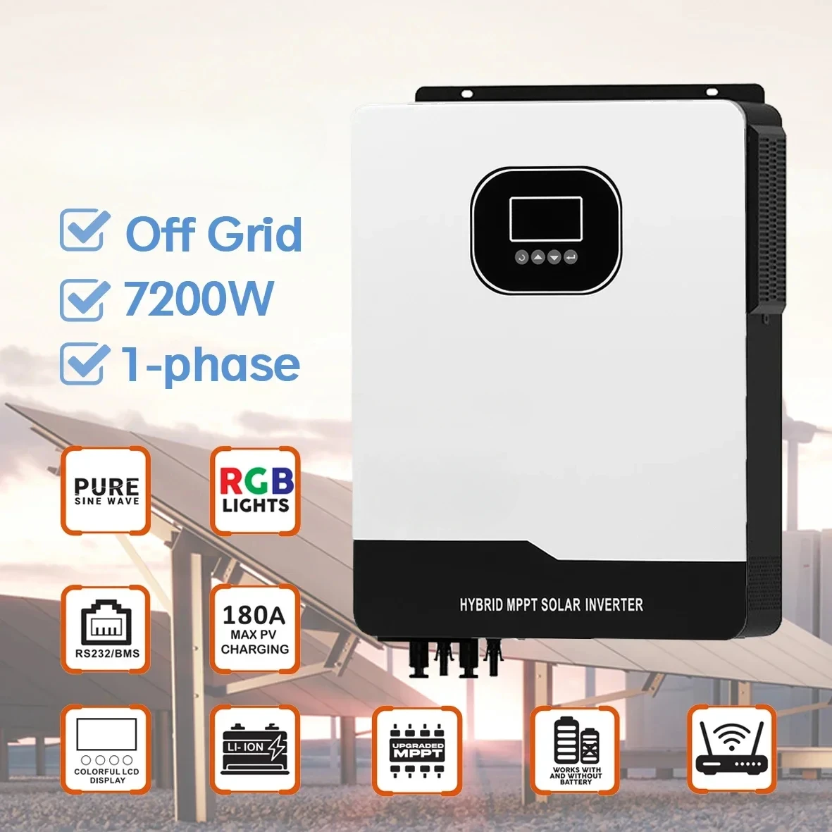 Us 5Kw 10Kw 8Kw 24V Hybrid Solar Inverter MPPT 230V Pure Sine Wave Sol ar Inverter 220V Hybrid Solar Inverter For So lar System