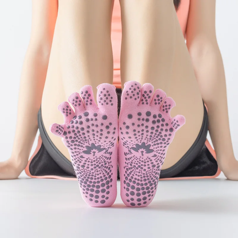 Chaussettes de yoga à cinq doigts en coton et silicone pour femmes, chaussettes Parker Pilates, chaussettes non aldes, haute qualité