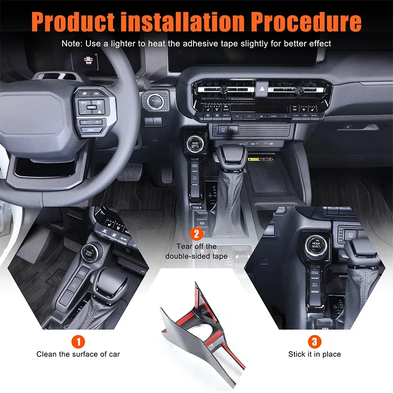 

For Toyota Land Cruiser Prado 250 LC250 2024+ ABS black car styling car driving mode adjustment frame sticker car accessories