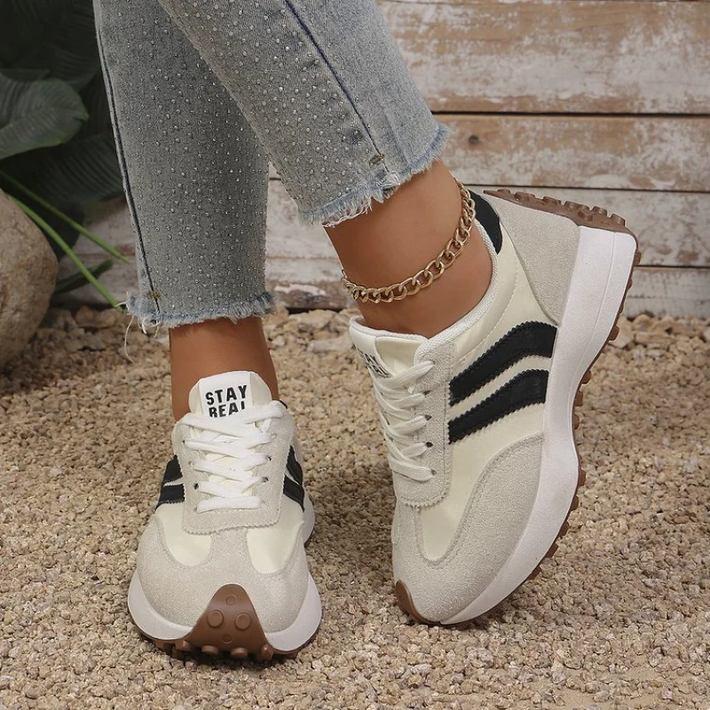 2026 New Women's Retro Forrest Gump Sneakers, Suede Stripe Casual Trainers, Lightweight Platform Running & Walking Shoes S4a2a96b7235146afaff51585ffe73706W