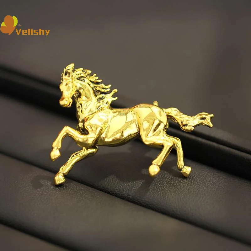 Fashion Classic Running Horse Brooch For Women Men Versatile Clothing Animal Pins Friends Party Gifts Banquet Jewelry Accessory