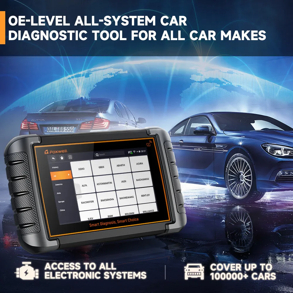 FOXWELL NT809TS TPMS Programming Tool All Systems OBD2 Bluetooth Automotive Scanner Bi-directional Test Professional Car Scanner