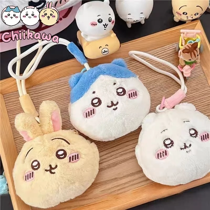 

Мягкая милая сумка-кошелек для наушников Chiikawa Furry Pendant с подвеской Hachiware Usagi, для студентов, для школы, для ключей, подарок