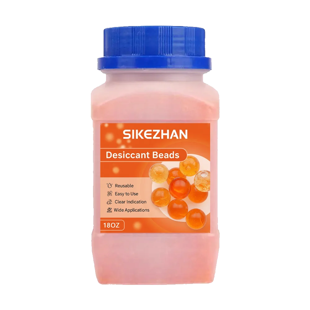 18oz Wiederverwendbare Blau/Orange Silikagel-Perlen Flasche, Feuchtigkeitsabsorber zur Luftentfeuchtung für Elektronik