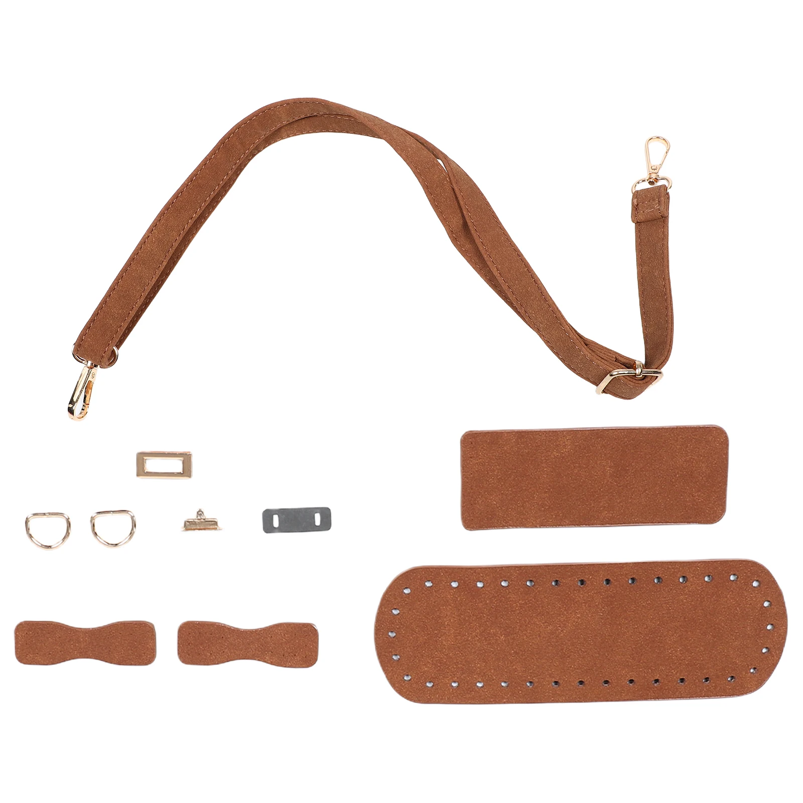 

Retro Braided Bag DIY Set Crochet Base Board Shoulder Bags Coffee Pu for